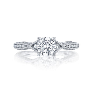 Tacori Classic Crescent 18KW Round Diamond Engagement Ring