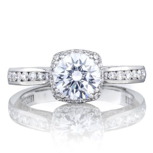 Tacori 18KW Round Halo Engagement Ring