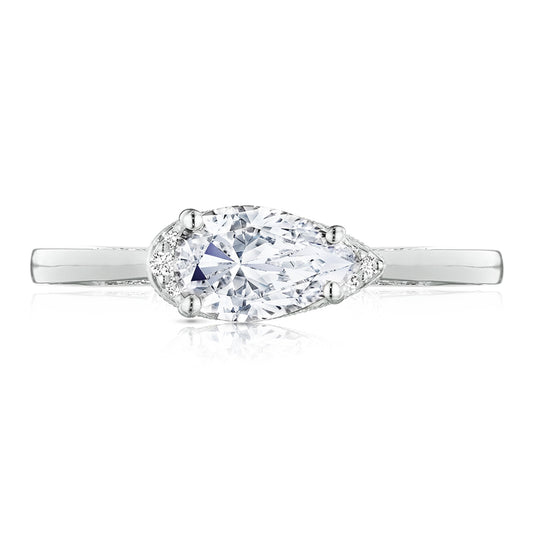 Simply Tacori 18KW Sideways Pear Diamond Engagement Ring