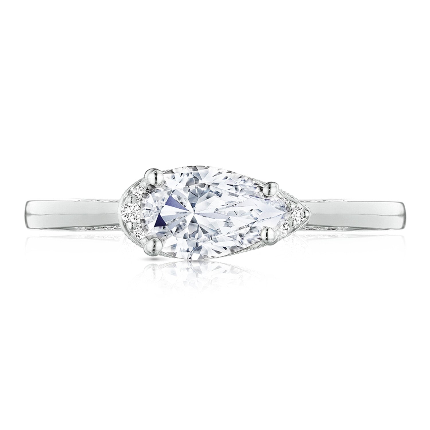 Simply Tacori 18KW Sideways Pear Diamond Engagement Ring