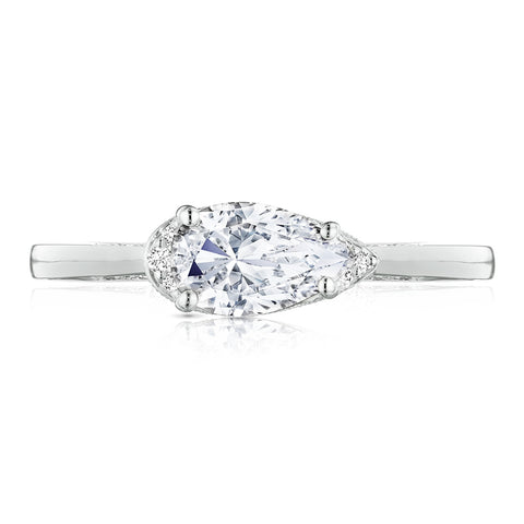 Simply Tacori 18KW Sideways Pear Diamond Engagement Ring