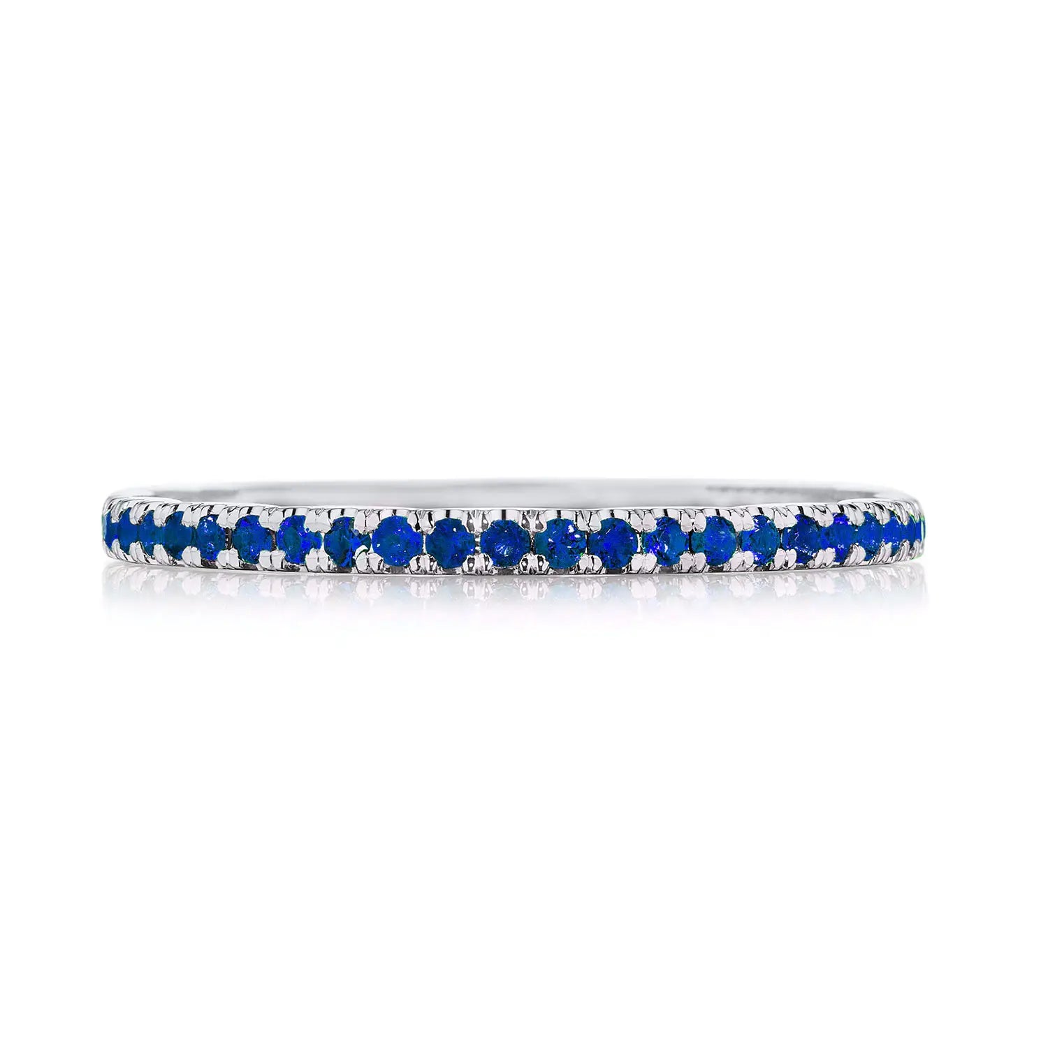 Tacori 18K White Gold Sculpted Crescent Sapphire Stackable Band