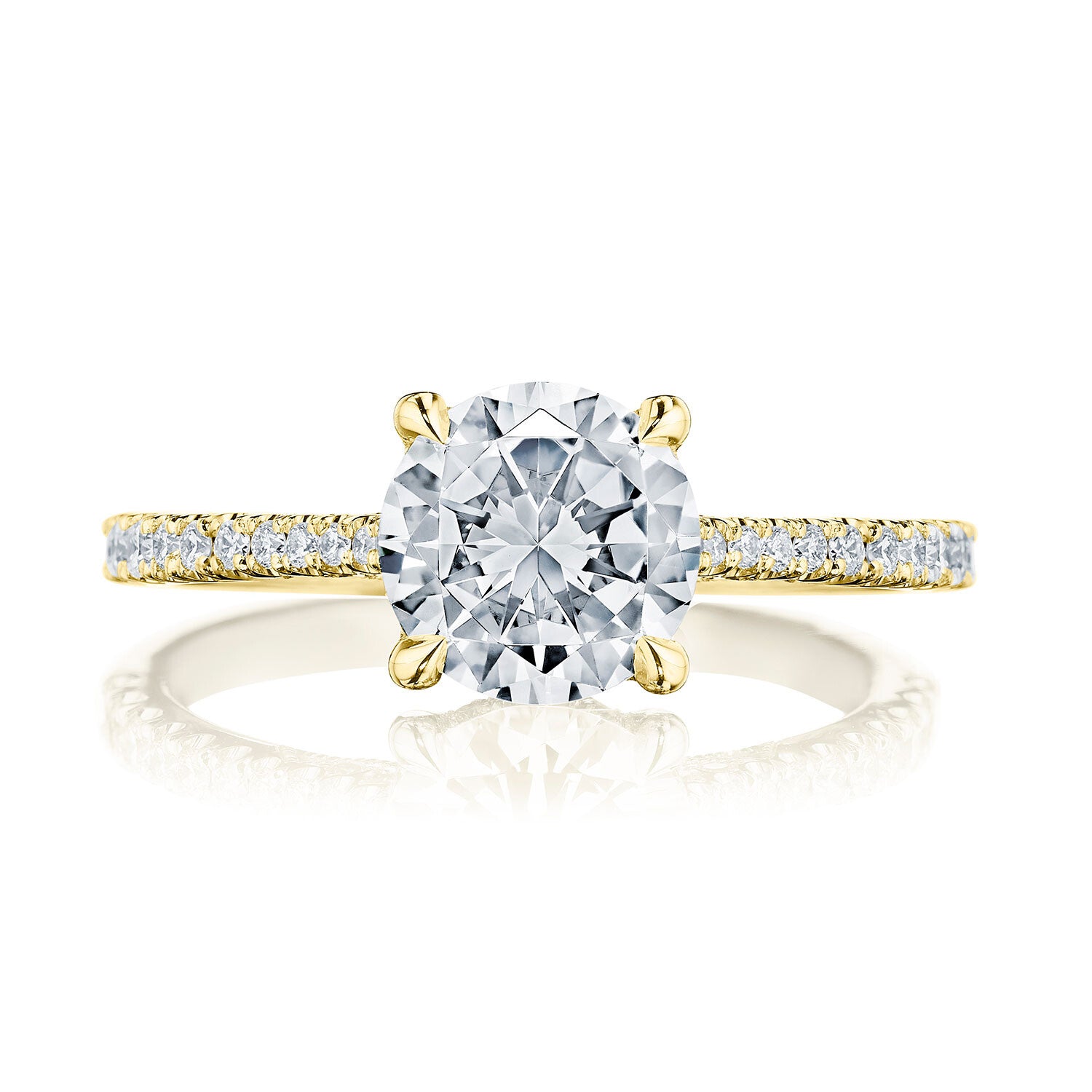 Tacori Simply Round Diamond Engagement Ring 18K Yellow Gold