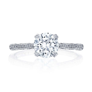 Tacori Classic Crescent Round Solitaire Engagement Ring in 18K White Gold