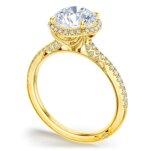 Tacori Simply Tacori Round Bloom Engagement Ring in 18K Yellow Gold