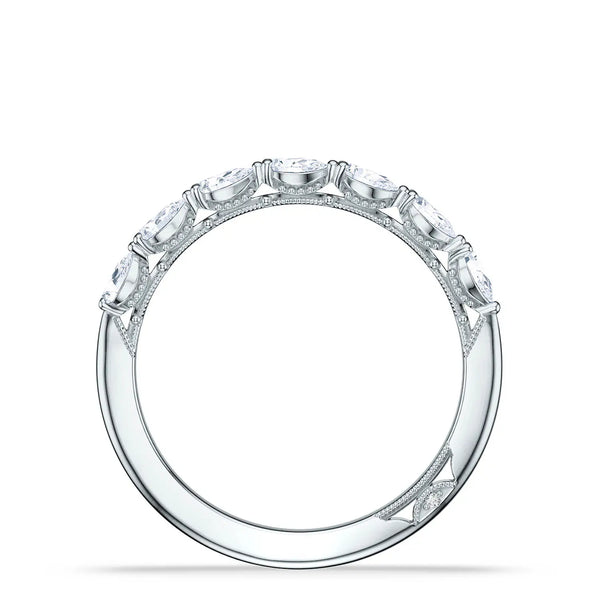 Tacori Sculpted Crescent Pear Wedding Band in 18K White Gold