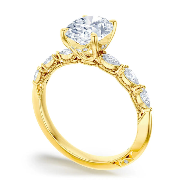 Tacori Sculpted Crescent Oval Solitaire Engagement Ring In 18K Yellow Gold