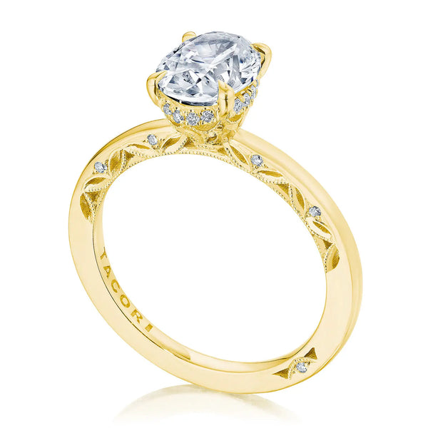 Tacori 18K Yellow Gold Oval Solitaire Semi Mount Engagement Ring