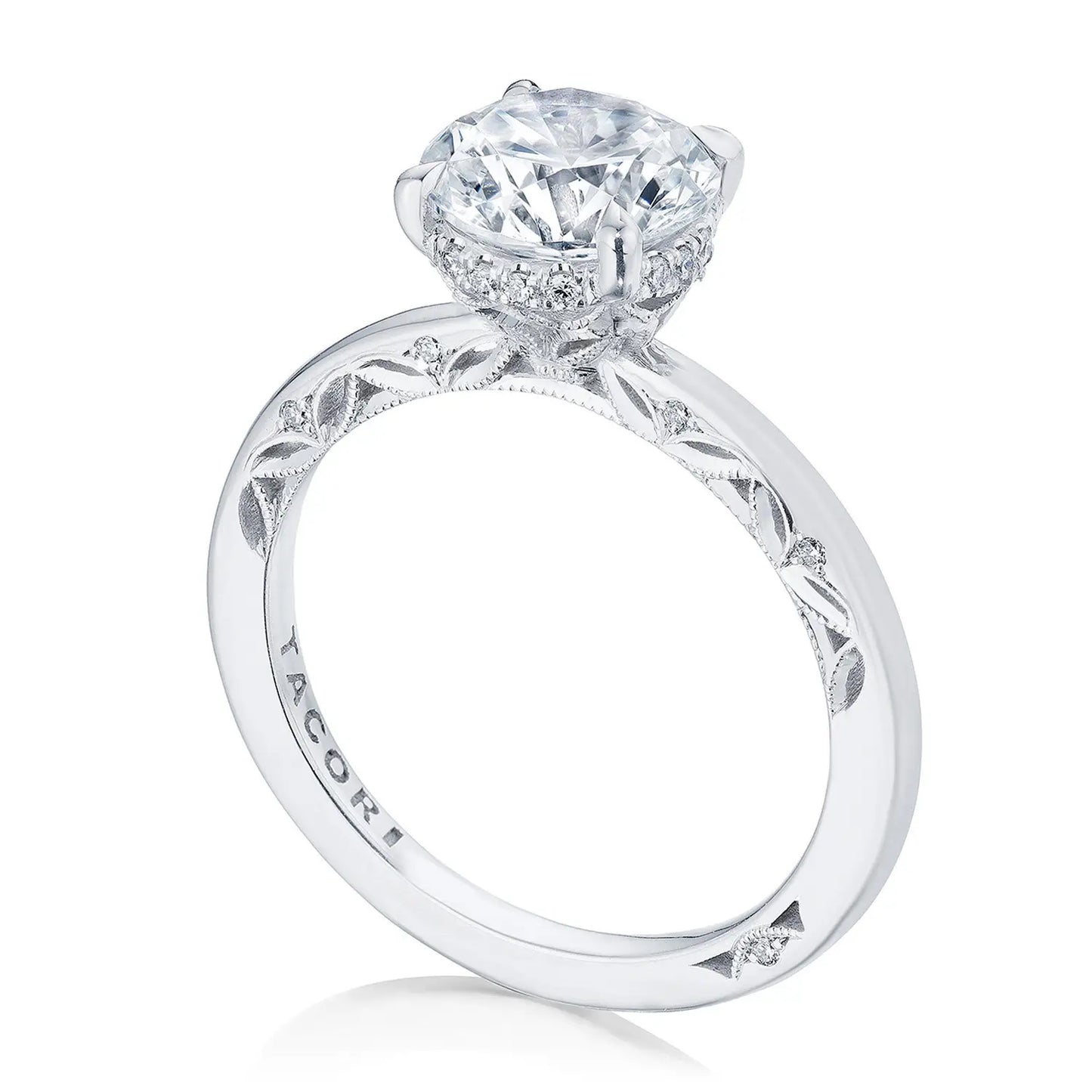 Tacori 18K White Gold Round Solitaire Semi Mount Engagement Ring