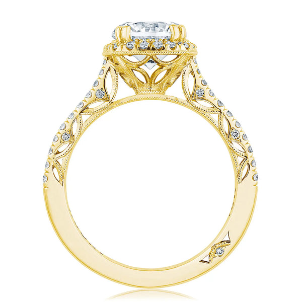 Tacori Cushion Bloom 18K Yellow Gold Semi Mount Engagement Ring