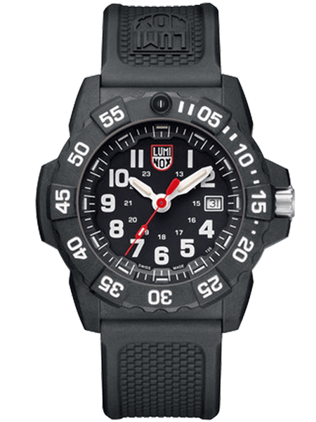 Luminox Black Dial Rubber Band Navy Seal 3501 45mm Military Dive Watch