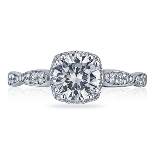 Tacori 18KW Round Halo Diamond Engagement Ring