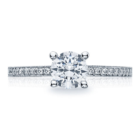 Tacori Sculpted Crescent 18KW Round Diamond Engagement Ring