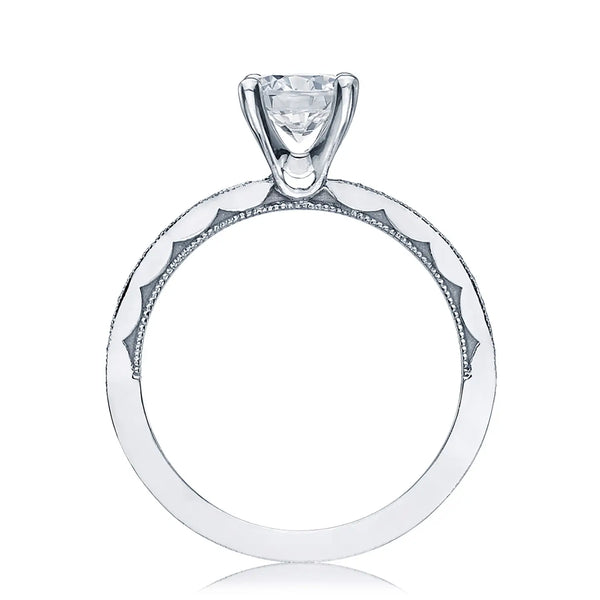 Tacori Sculpted Crescent 18KW Round Diamond Engagement Ring