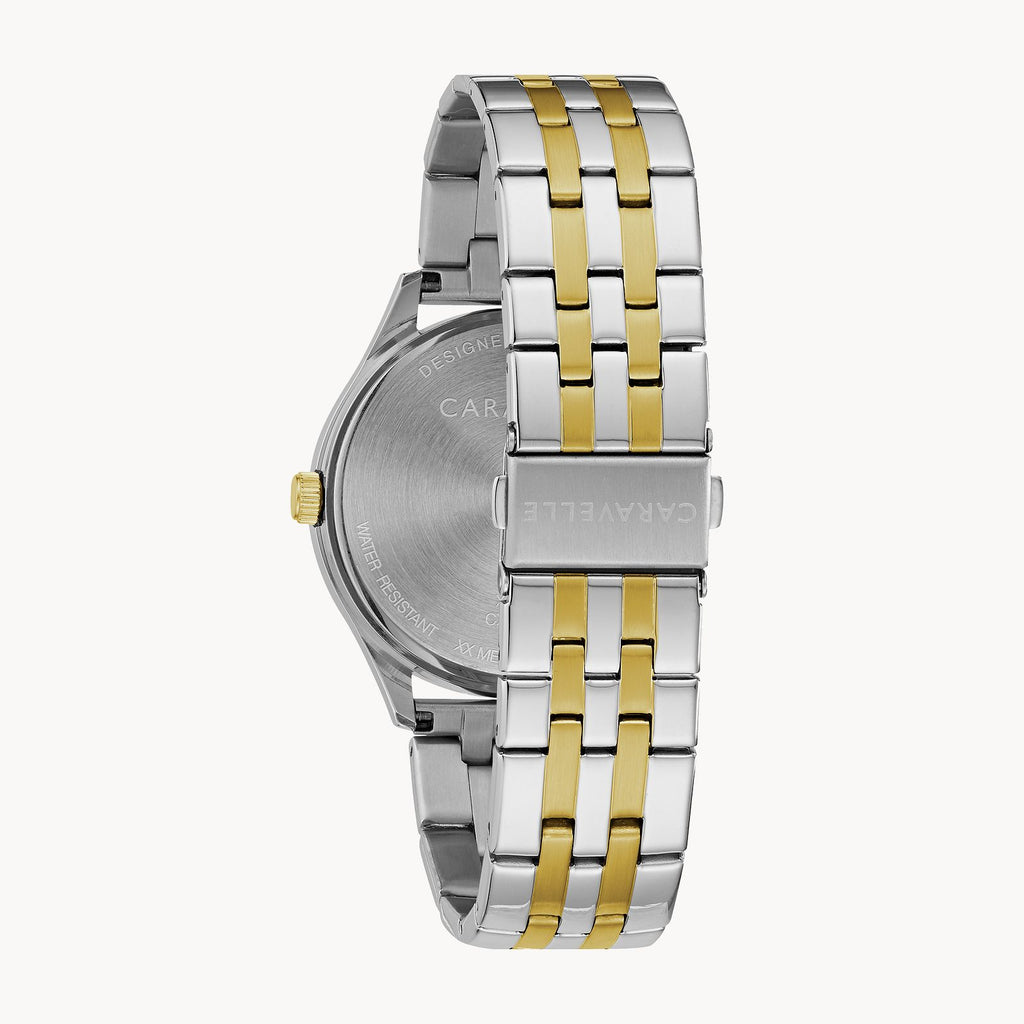 Caravelle Dress Two Tone Silver Dial Mens Watch – Vaughan's Jewelers