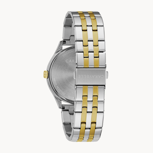 Caravelle Dress Two Tone Silver Dial Mens Watch