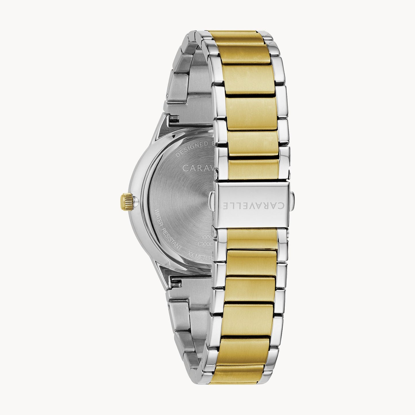 Caravelle Modern Two Tone Black Dial Mens Watch