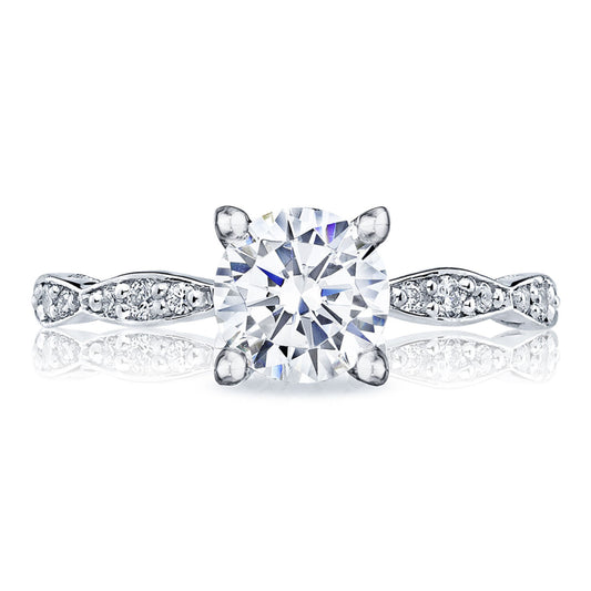 Tacori Sculpted Crescent 18KW Round Diamond Engagement Ring