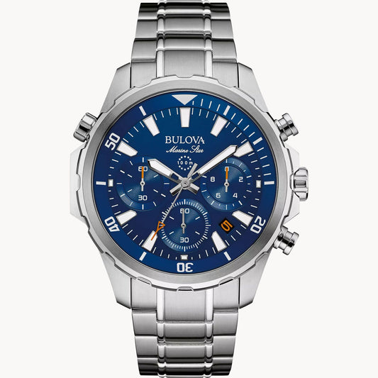 Bulova Marine Star Special Edition Blue Dial Stainless Steel Mens Watch