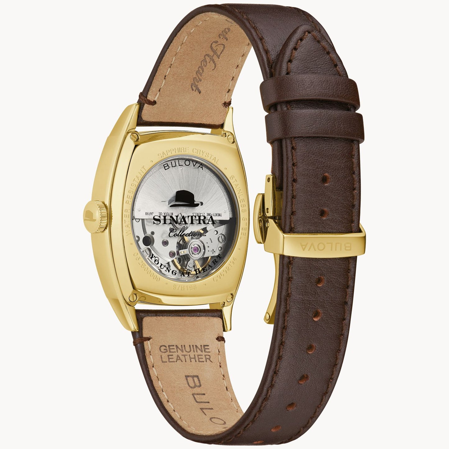 Bulova Frank Sinatra Young At Heart Leather Strap Watch