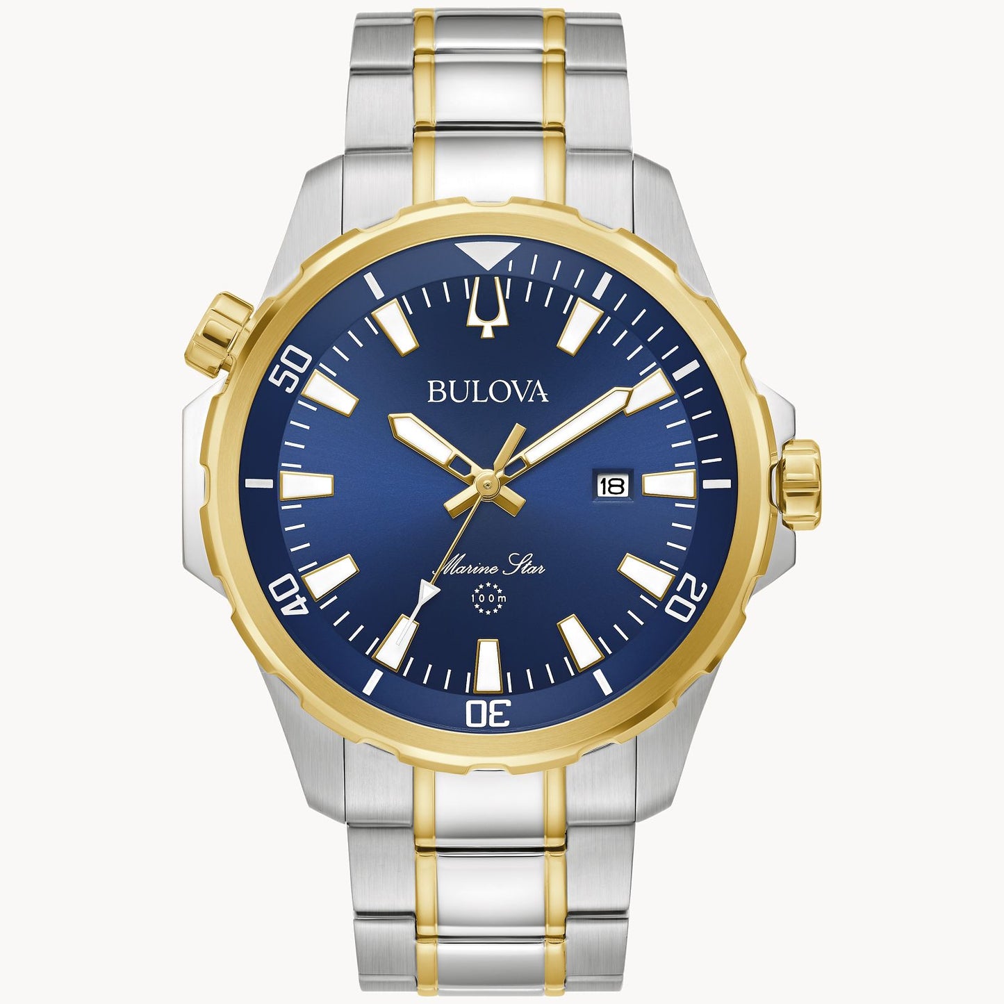 Bulova Marine Star Series B Two Tone Blue Dial Mens Watch
