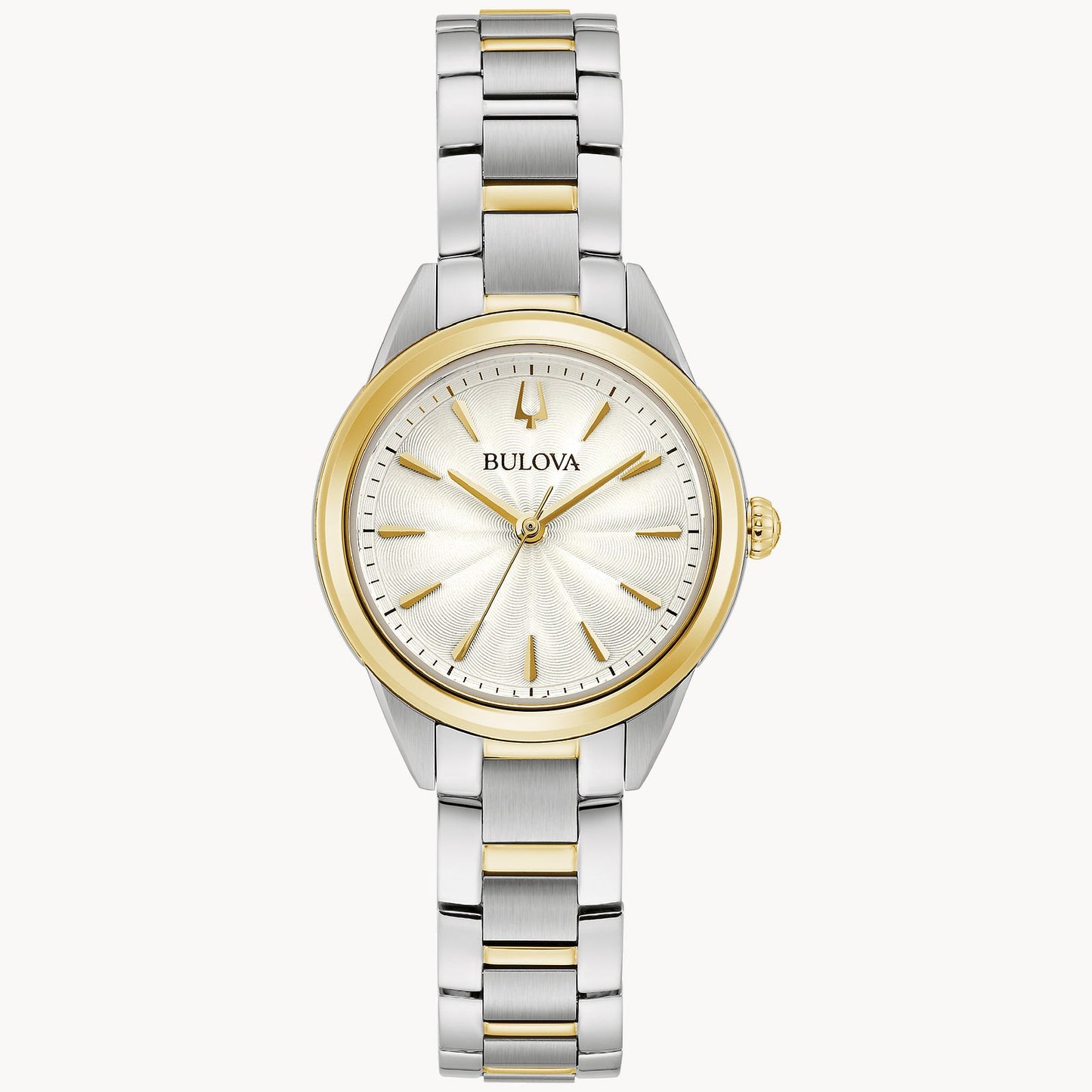 Bulova Sutton Classic Two Tone White Dial Ladies Watch