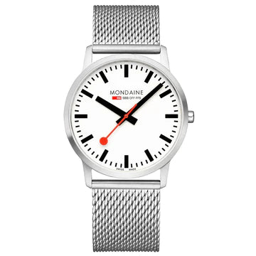 Mondaine White Dial Stainless Steel 40mm Watch