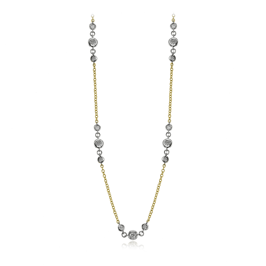 Simon G., 18K Two Tone Diamond By the Yard Necklace