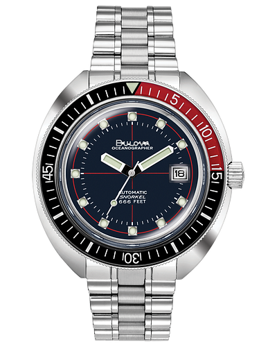Bulova black top and red watch