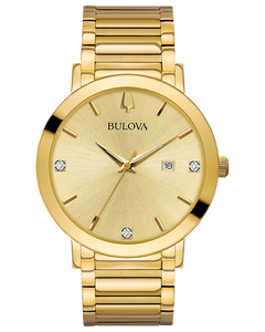 Bulova Futuro Gold Diamond Champagne Dial Mens Watch