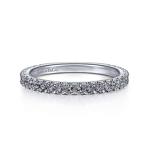 Gabriel & Co 14K White Gold Alexandrite Stackable Ring