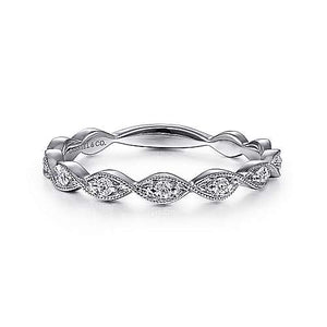 Gabriel & Co 14K White Gold Twisted Stackable Ring