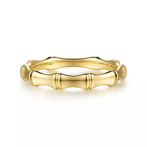 Gabriel & Co., 14K Yellow Gold Bamboo Shape Stackable Ring