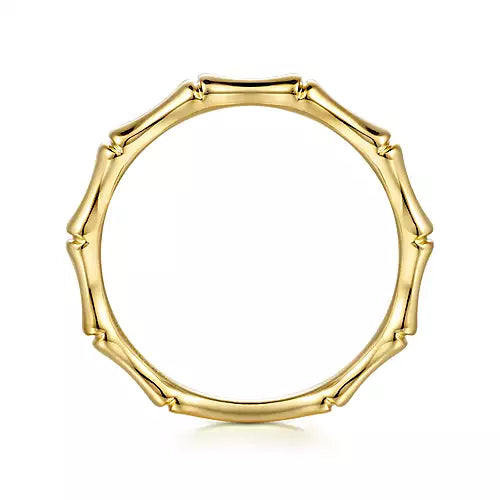Gabriel & Co., 14K Yellow Gold Bamboo Shape Stackable Ring