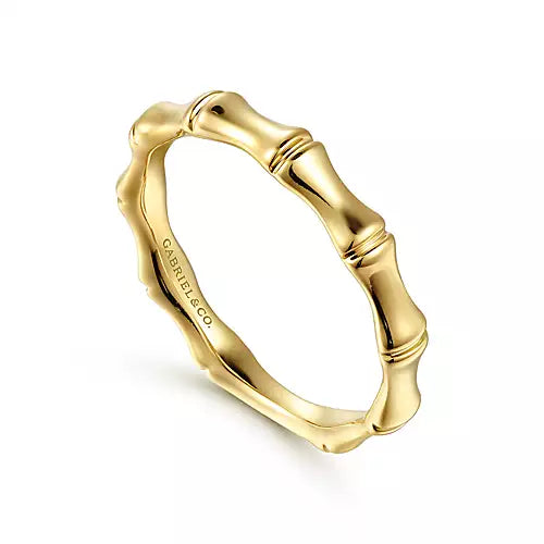 Gabriel & Co., 14K Yellow Gold Bamboo Shape Stackable Ring