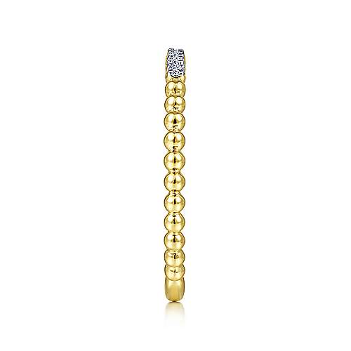 Gabriel & Co., 14K Yellow Gold Bujukan Bead and Diamond Stackable Ring