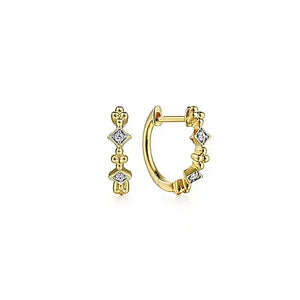 Gabriel & Co., 14K Yellow Gold Diamond Huggie Earrings