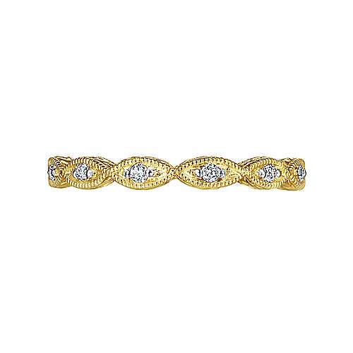 Gabriel & Co., 14K Yellow Gold Diamond Marquise Station Ring