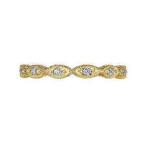 Gabriel & Co., 14K Yellow Gold Diamond Marquise Station Ring