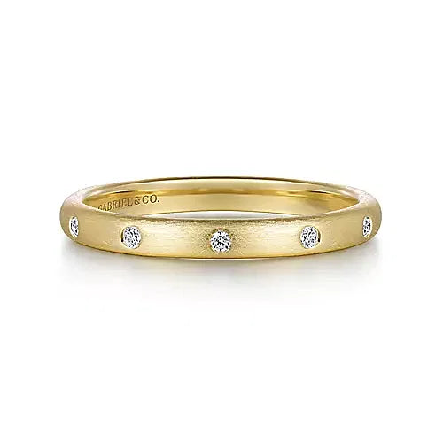 Gabriel & Co., 14K Yellow Gold Diamond Stackable Ladies Ring