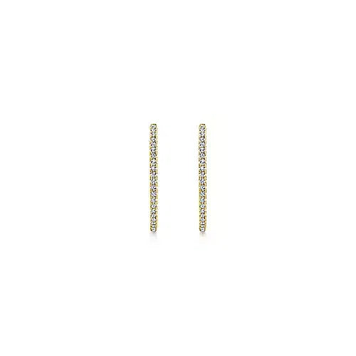 Gabriel & Co., 14K Yellow Gold Diamond Inside Outside Hoops