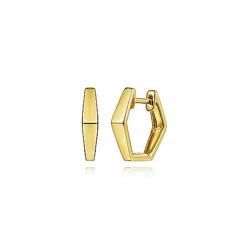 Gabriel & Co., 14K Yellow Gold Geometric Huggie Hoops