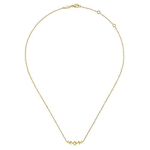 Gabriel & Co14K Yellow Gold Graduated Pyramid Necklace