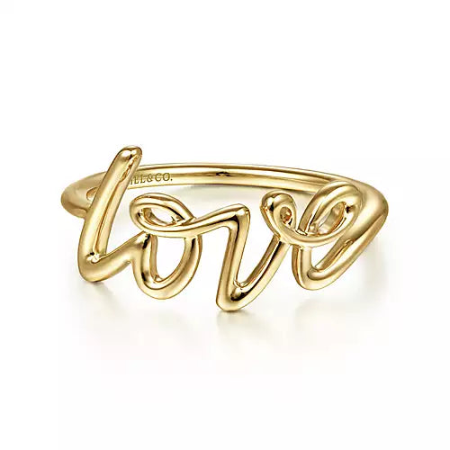 Gabriel & Co. 14K Yellow Gold Love Ring