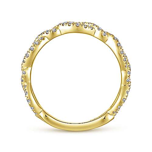 Gabriel & Co 14K Yellow Gold Twisted Diamond Stackable Ring