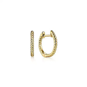 Gabriel & Co., 14K Yellow Gold Twisted Rope Huggies
