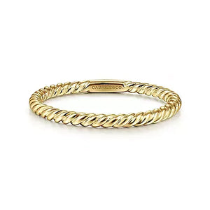Gabriel & Co., 14K Yellow Gold Twisted Rope Stackable Ring