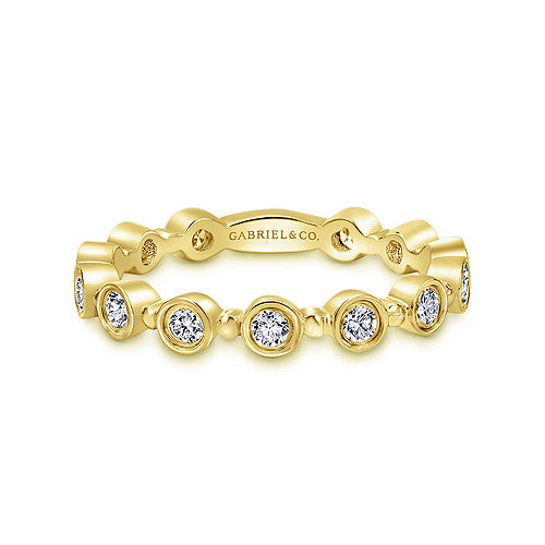 Gabriel & Co., 14K Yellow Gold Diamond Bezel Ring