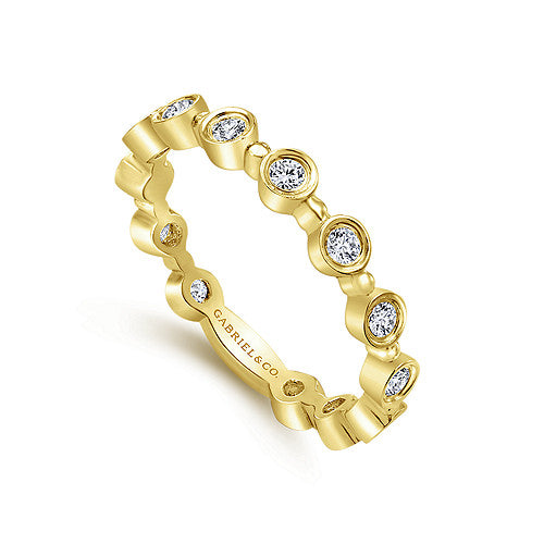 Gabriel & Co., 14K Yellow Gold Diamond Bezel Ring