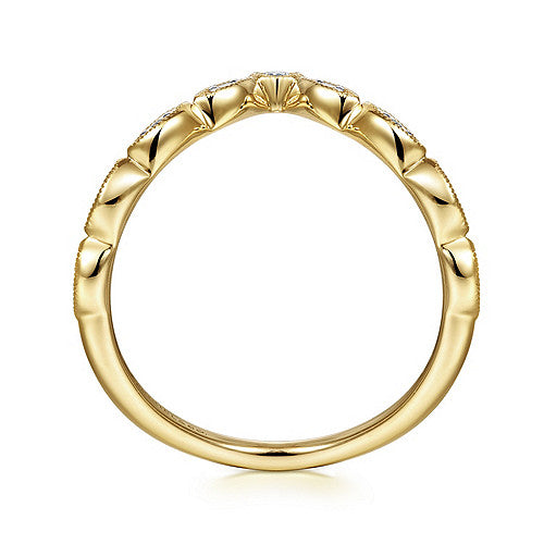 Gabriel & Co 14K Yellow Gold Diamond Chevron Ring